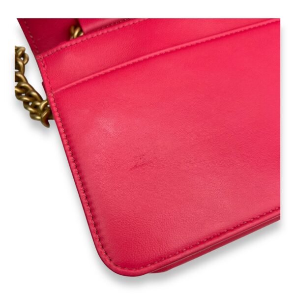 Boy Wallet On Chain Pink in Calfskin, Gold hardware - Image 7