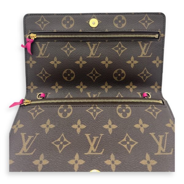 Christmas Animation Pochette Wallet On Chain Brown in Monogram Coated Canvas, Gold hardware - Image 7