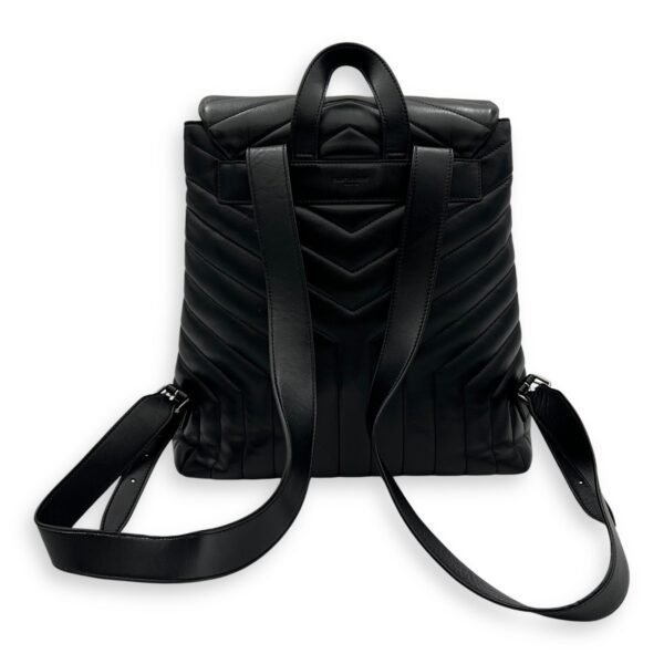 Loulou Backpack Black in Calfskin, Silver hardware - Image 2