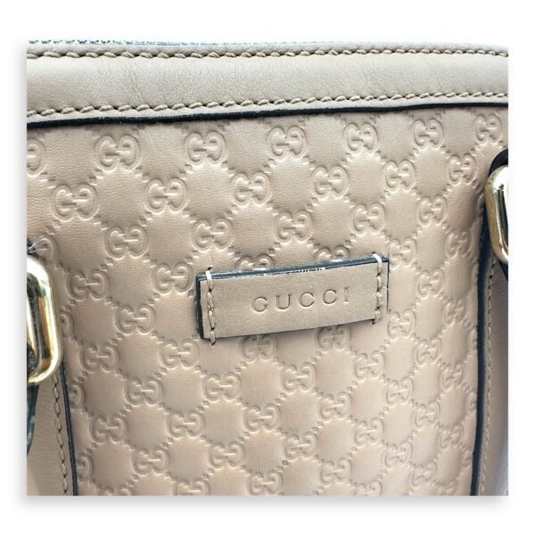 Dome Top Handle Bag Beige in Calfskin, Gold hardware - Image 9