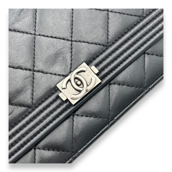 Boy Wallet On Chain Black in Lambskin, Ruthenium hardware - Image 7