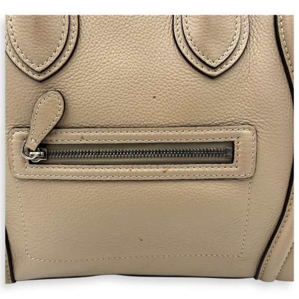 Luggage Mini Brown Top Handle Bag in Calfskin, Silver hardware - Image 7