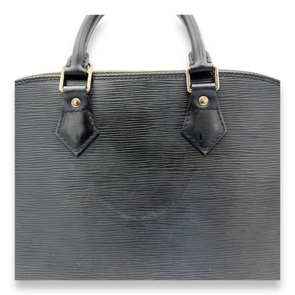 Alma PM Black Top Handle Bag in Epi Leather, Silver hardware - Image 7