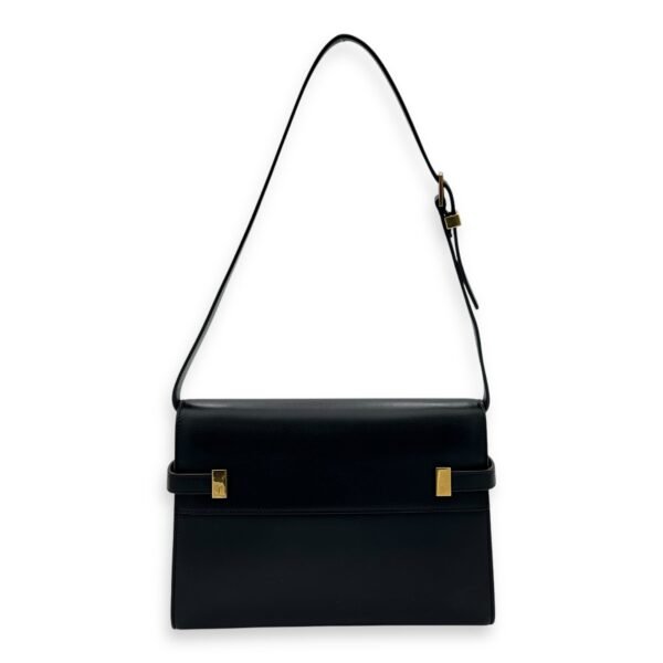 Manhattan Shoulder Bag Black in Calfskin, Gold hardware - Image 2