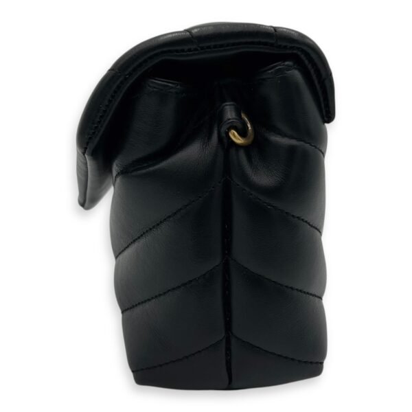 Loulou Toy Black Crossbody Bag in Calfskin, Gold hardware - Image 4