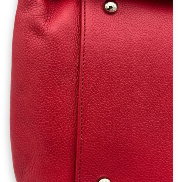 CC Tote Bag Red in Caviar Leather, Silver hardware - Image 7