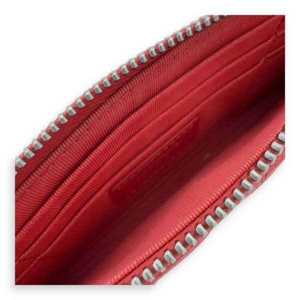 Chevron Wallet Long Pink in Calfskin, Silver hardware - Image 6