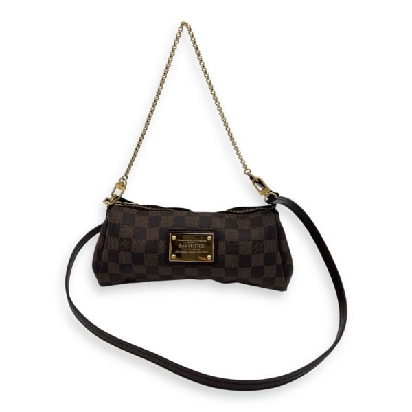 Eva Shoulder Bag Brown in Coated Canvas, Gold hardware - Image 7