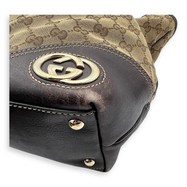 GG Tote Bag Brown in Canvas, Gold hardware - Image 8