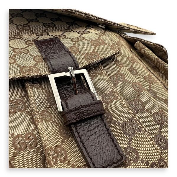 GG Canvas Brown Messenger in Jacquard, Silver hardware - Image 7