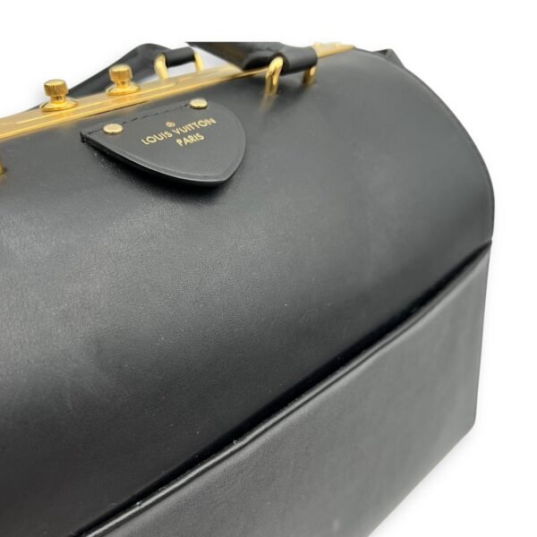 boston Top Handle Bag Black in Calfskin, Gold hardware - Image 7