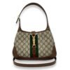 Jackie 1961 Shoulder Bag Brown in Coated Canvas, Gold hardware - Image 7