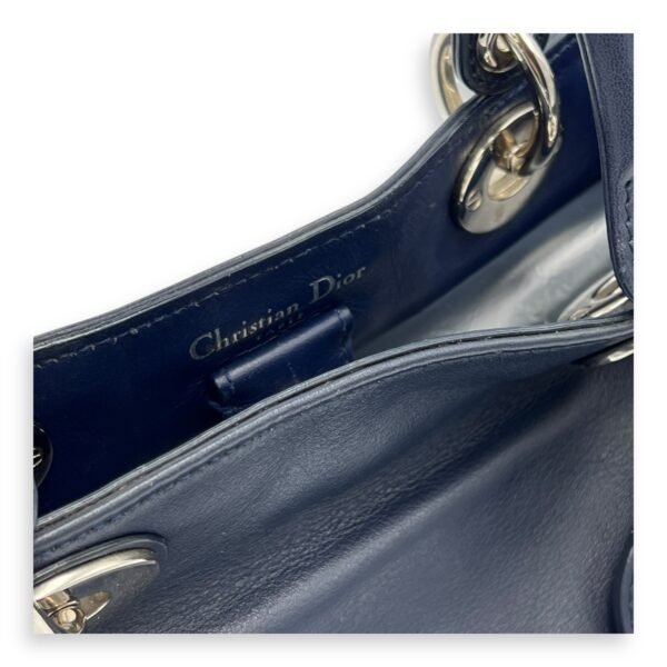 Diorissimo Blue Top Handle Bag in Calfskin, Silver hardware - Image 7
