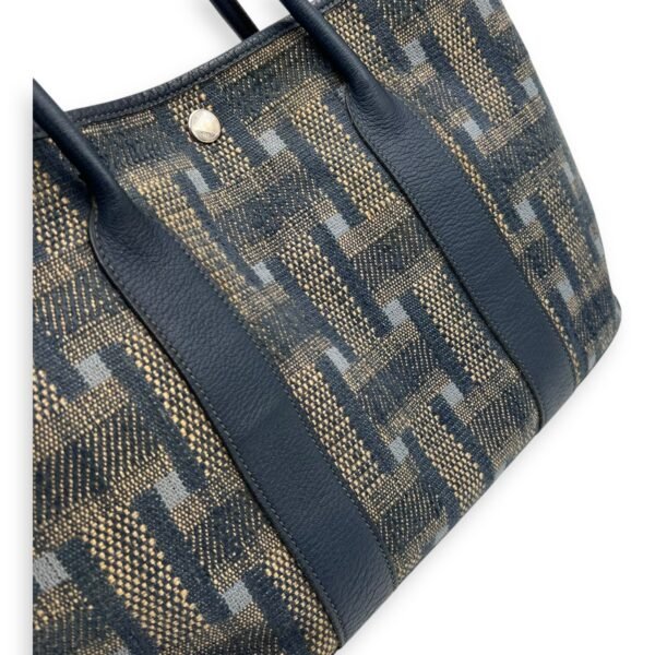 Garden Party 36 Blue Tote Bag in Tweed, Silver hardware - Image 7