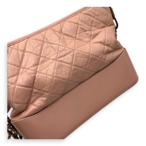 Gabrielle Crossbody Bag Medium Pink in Calfskin, Gold hardware - Image 7