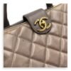Gold Bar Beige Top Handle Bag in Calfskin, Gold hardware - Image 7