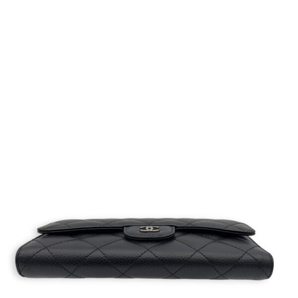 Classic Black Wallet in Caviar Leather, Silver hardware - Image 3