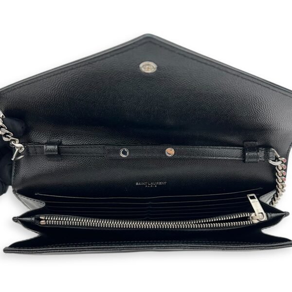Cassandre Wallet On Chain Black in Caviar Leather, Silver hardware - Image 6