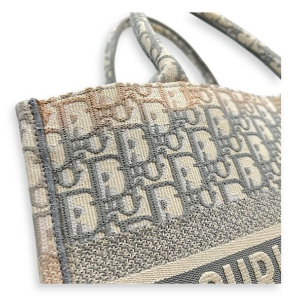 Book Tote Medium Grey Top Handle Bag in Jacquard - Image 7