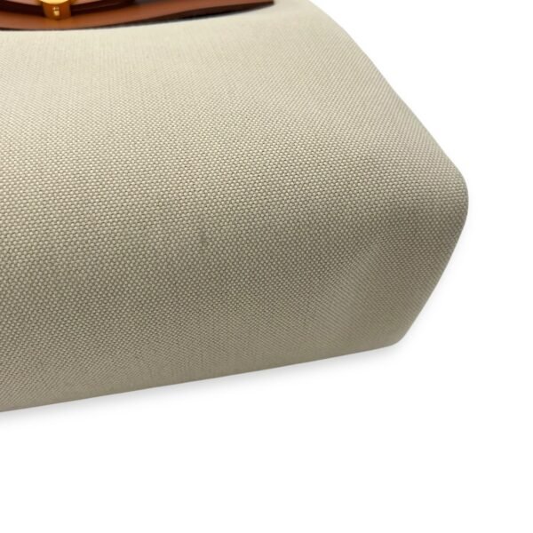 Herbag 31 Beton Top Handle Bag in Canvas, Gold hardware - Image 7