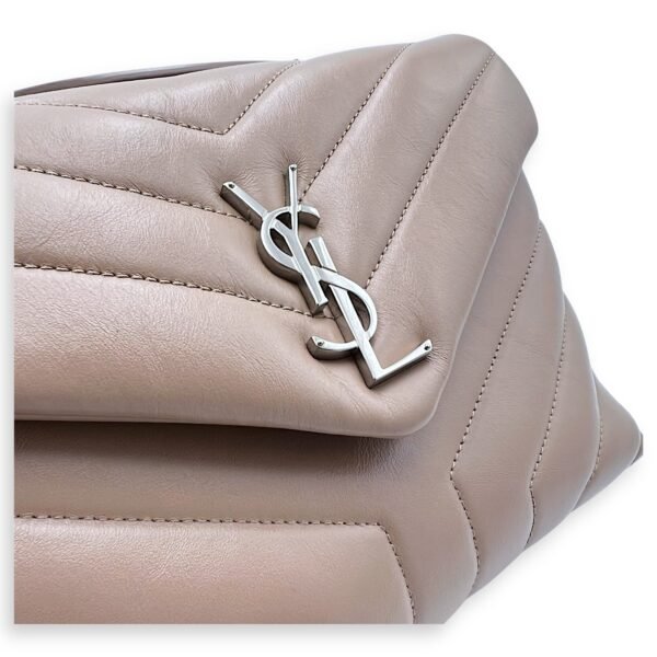 Loulou Small Beige Shoulder Bag in Calfskin, Silver hardware - Image 7