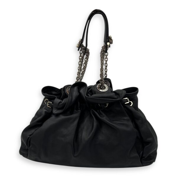 Le Trente Black Shoulder Bag in Calfskin, Silver hardware - Image 7