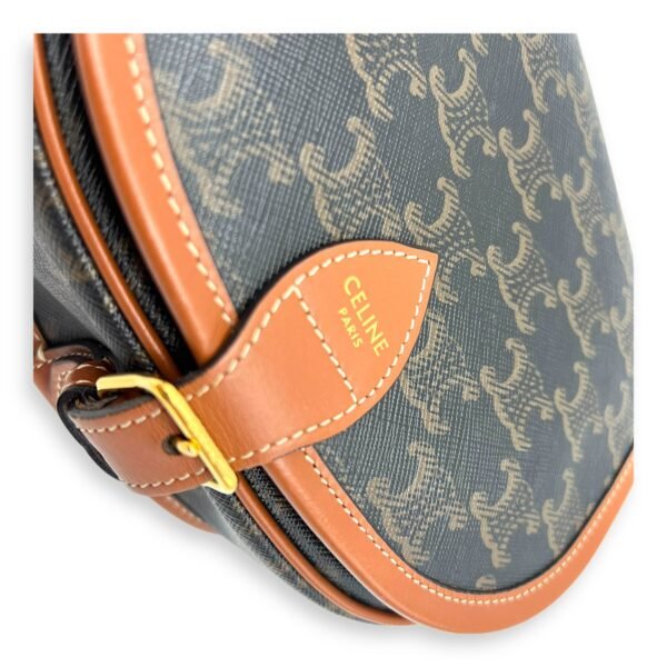 Folco Shoulder Bag Brown in Coated Canvas, Gold hardware - Image 7