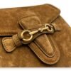 Lady Web Brown Shoulder Bag in Suede Leather, Gold hardware - Image 7