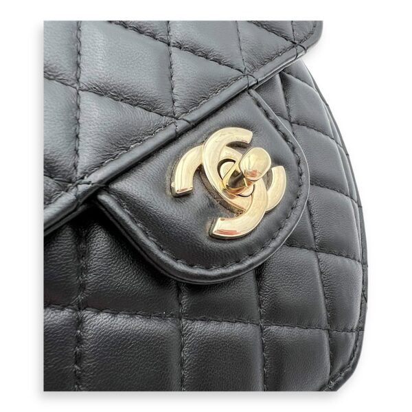 Heart Medium Black Crossbody Bag in Lambskin, Gold hardware - Image 6