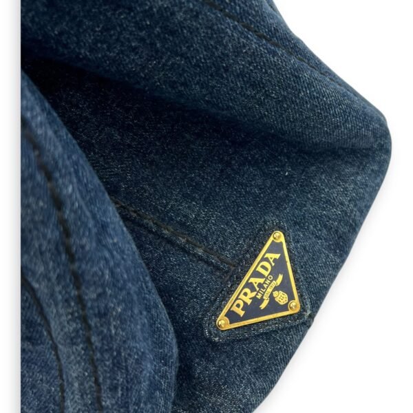 Canapa Top Handle Bag Blue in Denim, Gold hardware - Image 7