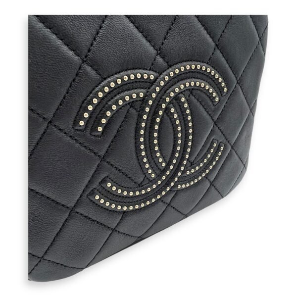 CC Camera Studded Black Shoulder Bag in Lambskin, Gold hardware - Image 7