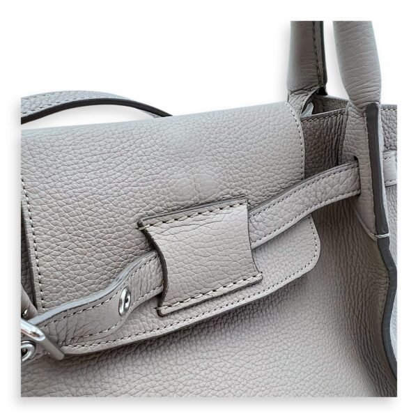 Big Top Handle Bag Grey in Calfskin, Silver hardware - Image 7
