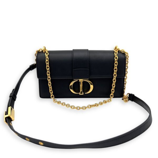 30 Montaigne East West Black Shoulder Bag in Calfskin, Gold hardware - Image 7