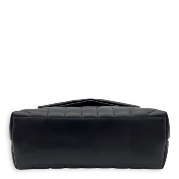 Loulou Small Black Shoulder Bag in Calfskin, Silver hardware - Image 2