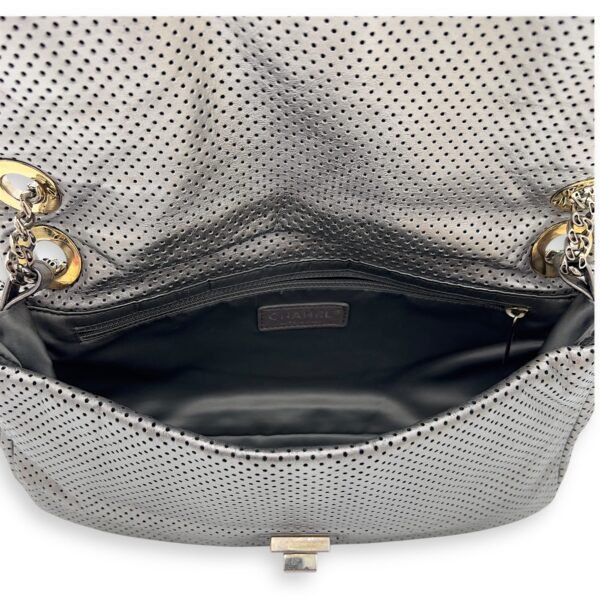 2.55 Silver Shoulder Bag in Perforated Calfskin, Mixed hardware - Image 6