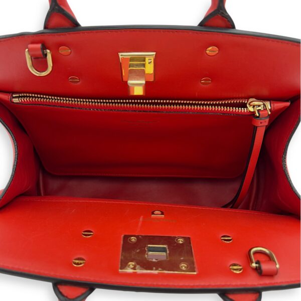 Studio Red Top Handle Bag in Calfskin, Gold hardware - Image 11