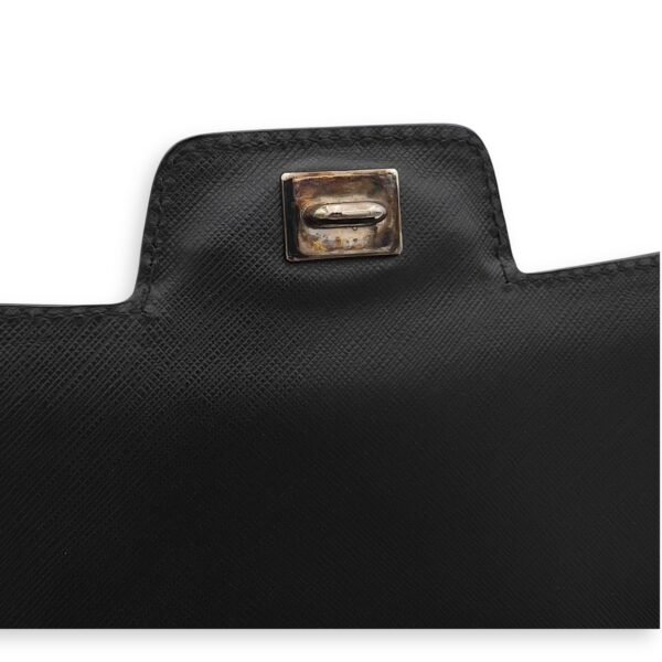Gancini Shoulder Bag Black in Calfskin, Silver hardware - Image 7