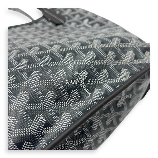 Anjou Tote Bag Grey in Coated Canvas, Silver hardware - Image 7