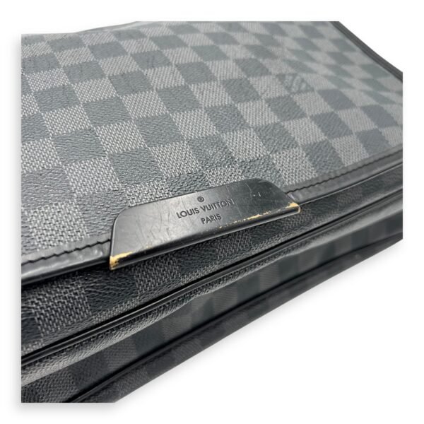 Daniel Graphite Messenger in Coated Canvas, Silver hardware - Image 7