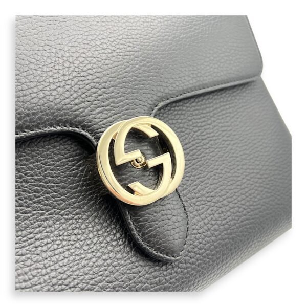 Interlocking G Top Handle Bag Black in Calfskin, Silver hardware - Image 7