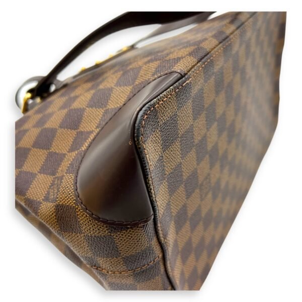 Hampstead Top Handle Bag PM Brown in Coated Canvas, Gold hardware - Image 7