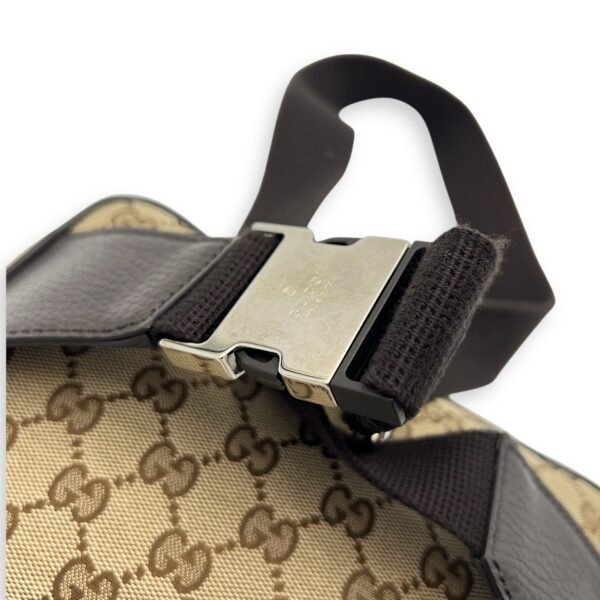GG Belt Bag Brown in Canvas, Silver hardware - Image 7