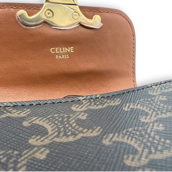 Claude Triomphe Mini Black Shoulder Bag in Coated Canvas, Gold hardware - Image 7