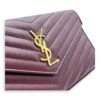 Cassandre Red Wallet On Chain in Calfskin, Gold hardware - Image 7