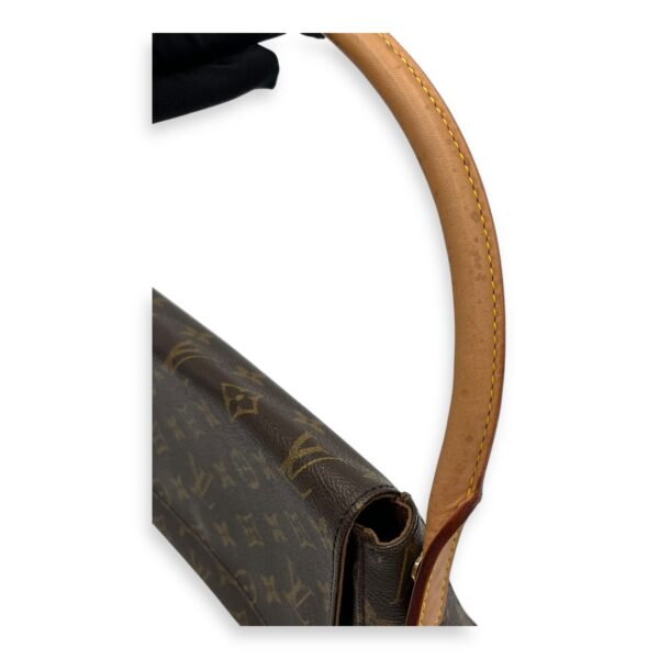 Looping Mini Brown Shoulder Bag in Monogram Coated Canvas, Gold hardware - Image 7