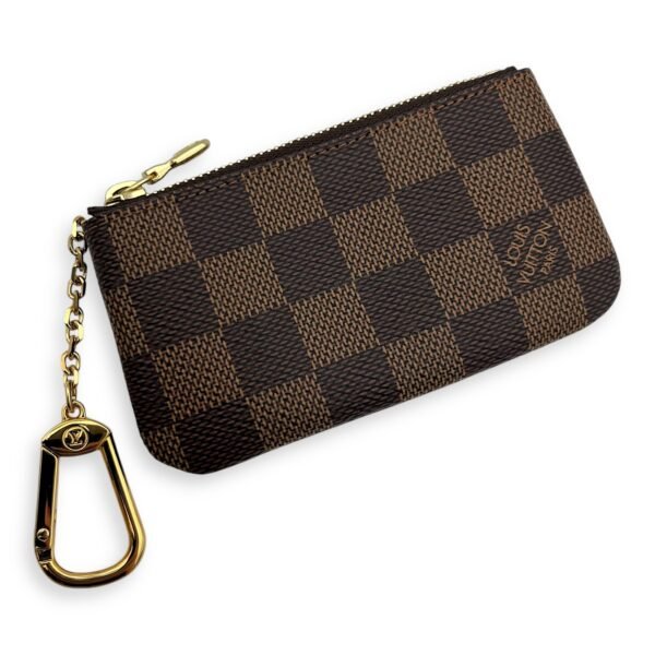 Key Damier Ebene Pouch in Coated Canvas, Gold hardware - Image 7