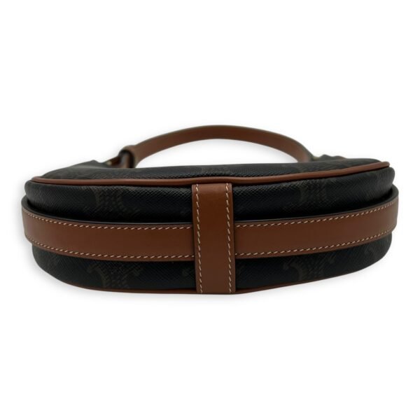 Ava Mini Brown Shoulder Bag in Coated Canvas, Gold hardware - Image 7