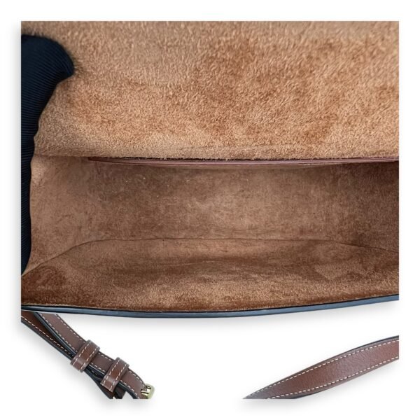 Folco Triomphe Brown Crossbody Bag in Calfskin, Gold hardware - Image 7