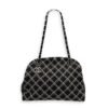 Mademoiselle Bowler Shoulder Bag Black in Tweed, Silver hardware - Image 3
