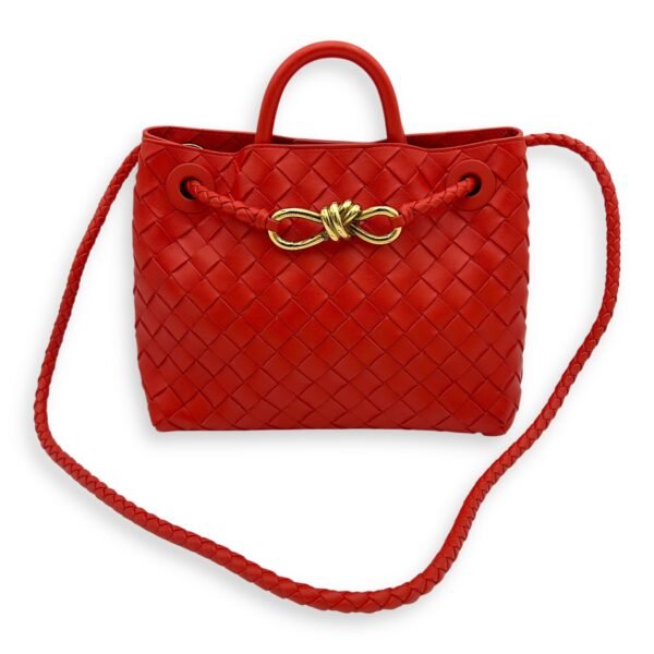 Andiamo Top Handle Bag Small Orange in Calfskin, Gold hardware - Image 7